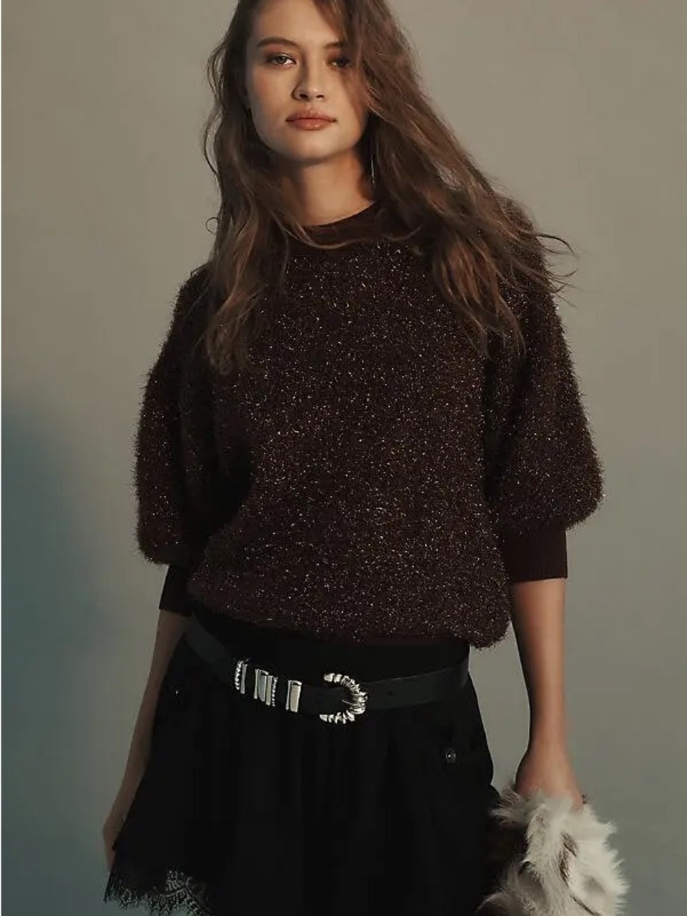 Maeve Violetta Tinsel Sweater
